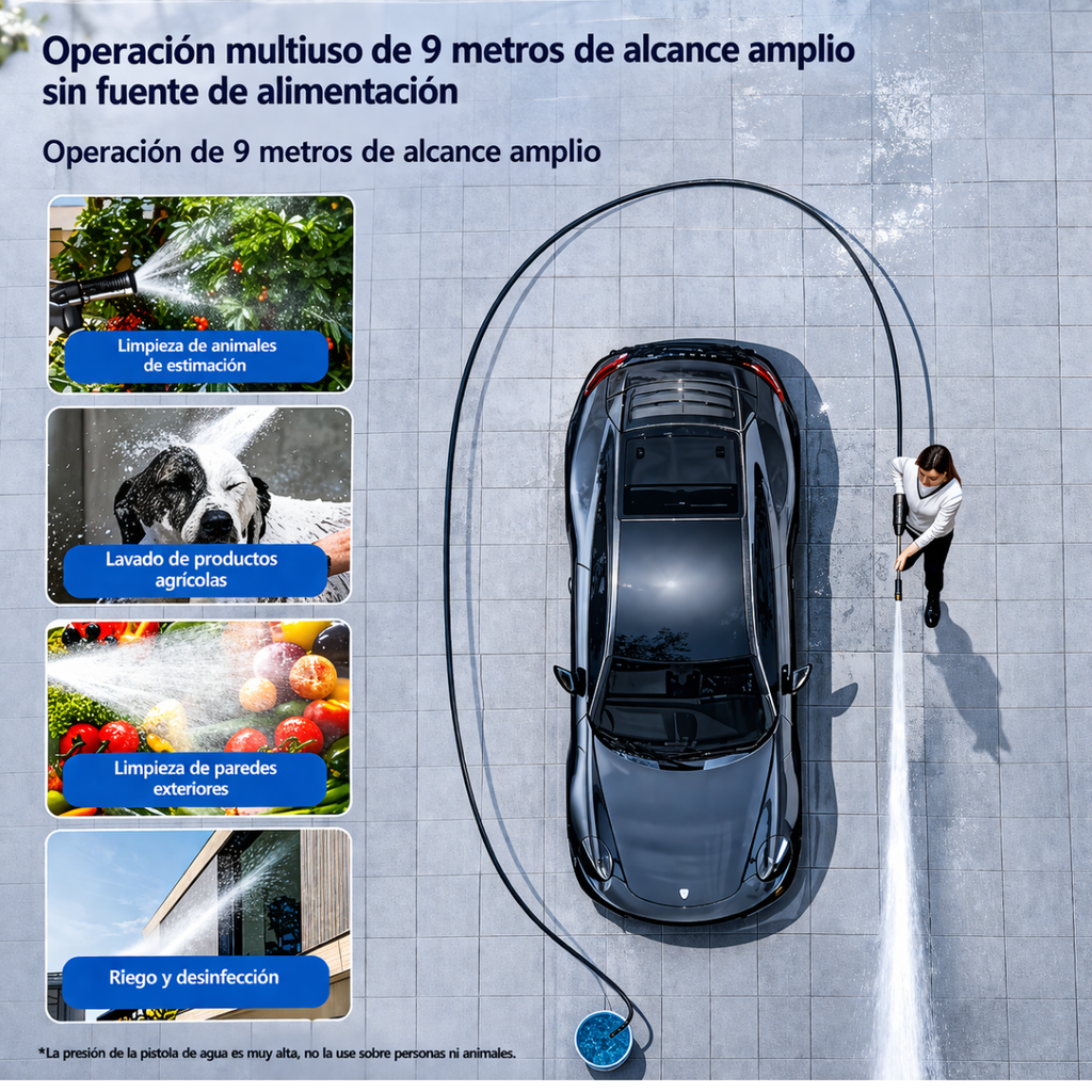 Lavadora de Alta Pressão Sem Fio com 6 Bicos Ajustáveis | Qualidade Profissional para Todo Tipo de Limpeza