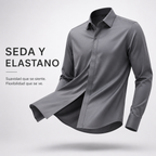 [Llevate 5 y Pagá 3] Camisa Masculina Elite de Seda Fría y Elastano (¡Estilo Premium!)