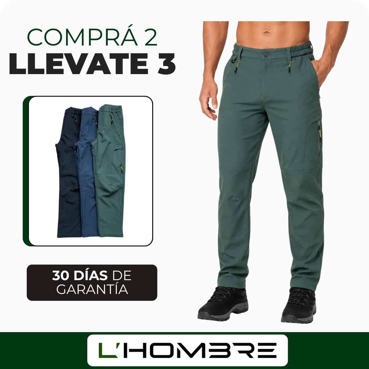[Llevate 3 y Pagá 2] Pantalón Masculino Brutus de Tela Táctica Militar Impermeable