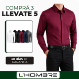 [Llevate 5 y Pagá 3] Camisa Masculina Elite de Seda Fría y Elastano (¡Estilo Premium!)