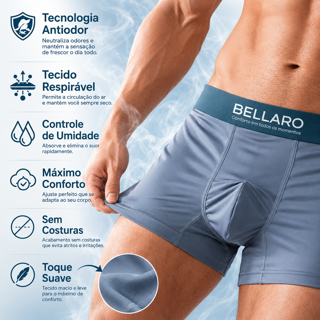 [Leve 10 e Pague 5] Cueca Bóxer Masculina Imperial Antiodor de Seda Gelada Sem Costura (Conforto e Frescor!)