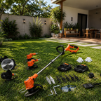 Roçadeira Elétrica Sem Fio 900W Bivolt Desmontável + 2 Baterias e Bolsa Multiuso Grátis